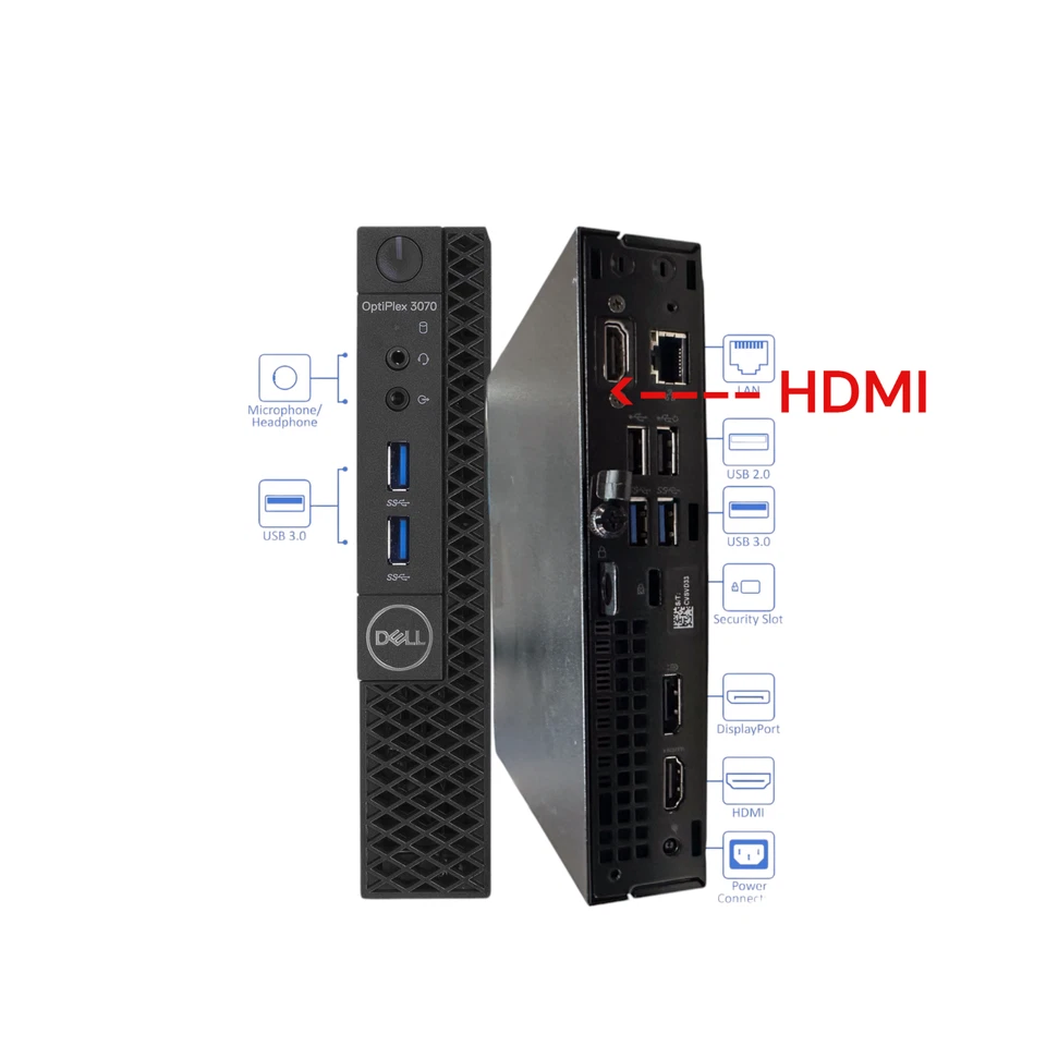 Dell 3070 MICRO COMPUTER PC i5 9th Gen UP TO 32GB 2TB M.2 NVME WIN 10/11 WIFI BT - Image 2 of 3