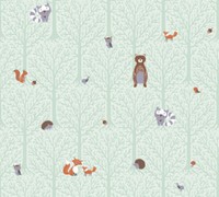 Kinder Tapete Vlies Tiere Wald GrüN Braun As Creation 38119-2 (4,02€/1Qm)