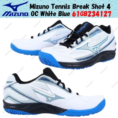 Mizuno Tennis Break Shot 4 OC White Blue 61GB234127 Men's Size