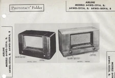 1946 Airline 64WG-1807A Tube Radio Receiver Photofact Manual Spec Sheet 1807B