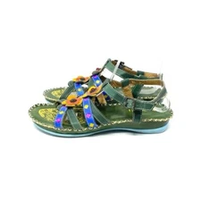 Socofy Green Multi Sandals Women's Size 9/40