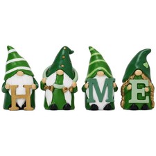 St Patricks Day Decorations, 4 Pcs Home Decor Large Resin Gnomes Family Tiered T