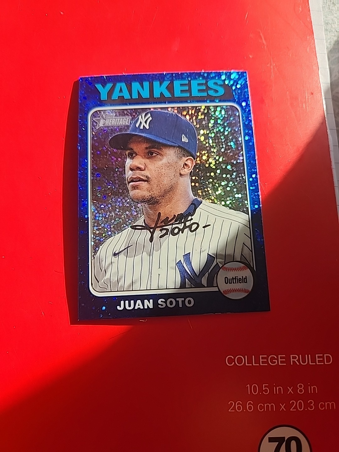 2024 Topps Heritage - Juan Soto #143 Chrome Blue Sparkle Refractor
