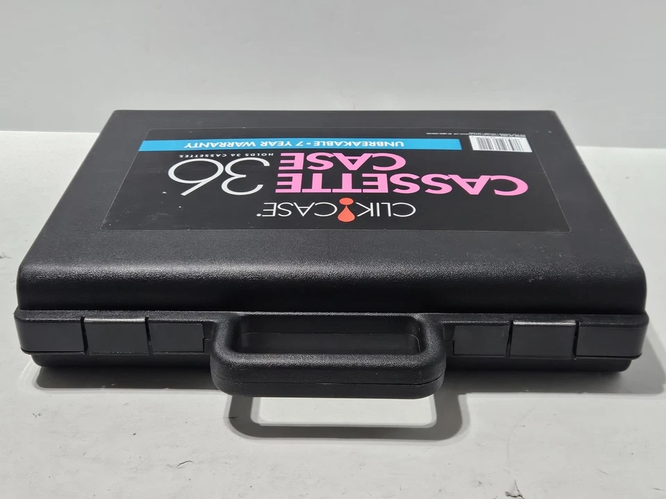 Vintage Clik Case Black Plastic Cassette Storage Carrying Case Holds 36 Tapes - Image 3 of 4