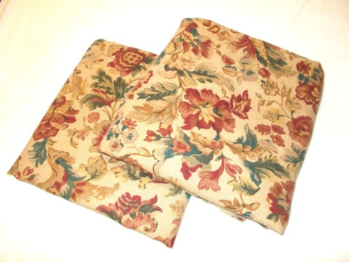 2 Ralph Lauren Highgate Woods Tapestry Floral Euro Shams French Country Cottage