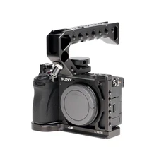 Camera Cage Rig with1/4"-20 & 3/6" with Top Handle Grip f for Sony A6700 Camera