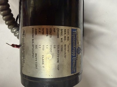 ThyssenKrupp TAC 20 Elevator Door Operator DC Motor With Encoder 141707