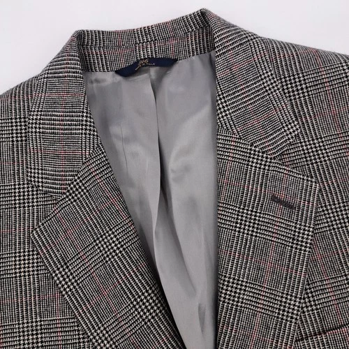 Brooks Brothers 346 Blazer Mens 40R Wool Gray Glen Plaid 2-Button Sport Coat
