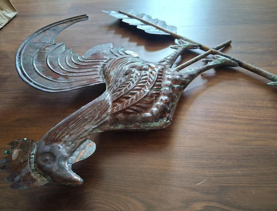 Gallo veleta cobre metal 19 pulgadas techo jardín patio pared decoración Foto 2 de 3