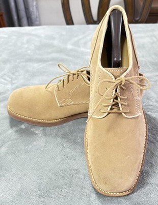Hitchcock Shoes Mens Size 9.5 E Beige Suede Derby Dress Lace  display picture 2