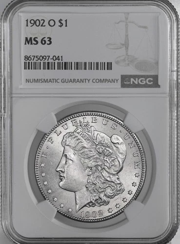 1902-O  $1  MORGAN SILVER DOLLAR  "NEW ORLEANS"  NGC MS63  #8675097-041