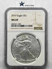 2019 Silver Eagle NGC MS69 Brown Label