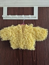 Handmade Crochet Newborn Baby Loopy Jacket Canary Yellow