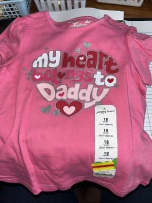 Jumping Beans My Heart Belongs To Daddy Tee Size 6-9 Months Girls