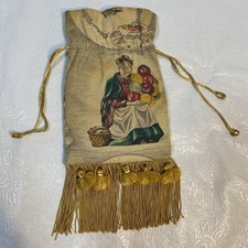 Vintage Royal Doulton Lady Figurines Fabric HANDMADE Drawstring Bag Pouch READ