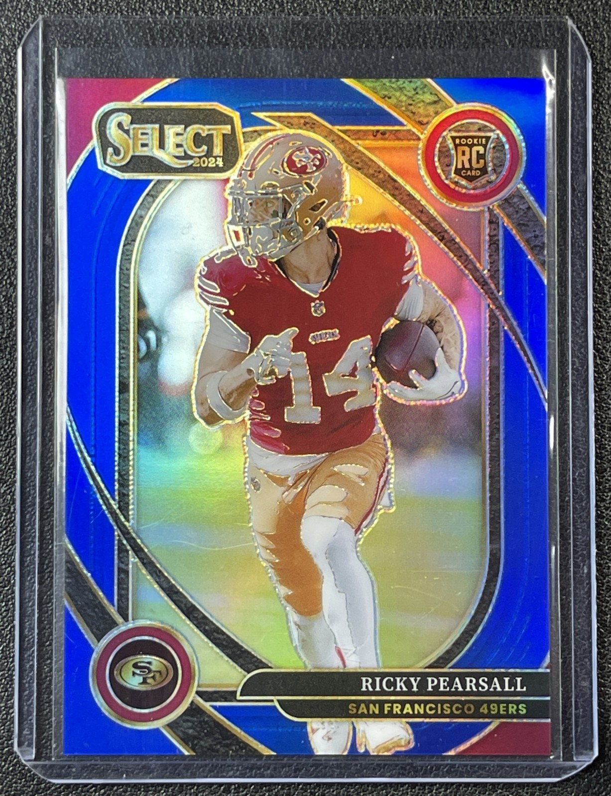 RICKY PEARSALL 2024 PANINI SELECT #285 CLUB ROOKIE BLUE PRIZM RC 34/99 49ERS