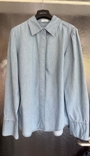 RIANI Damen Denim Bluse blau Langarm Kragen K...