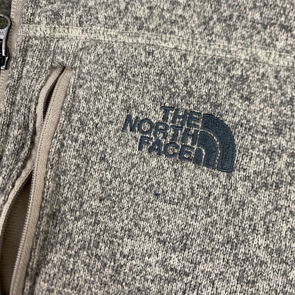 Chaqueta polar The North Face para hombre grande gris jaspeado cremallera completa bolsillos con capucha Foto 2 de 4