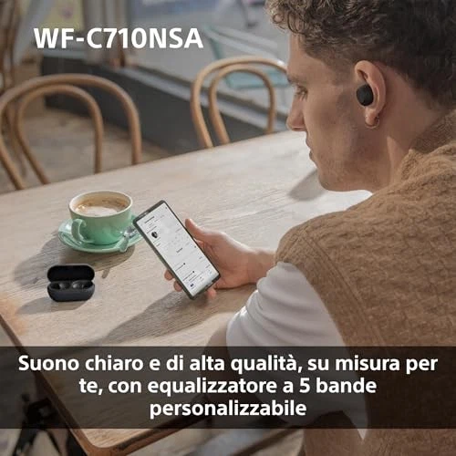 Sony Auricolari True Wireless con Noise Cancelling WF-C710NSA, cuffie leggere, c - Immagine 4 di 4