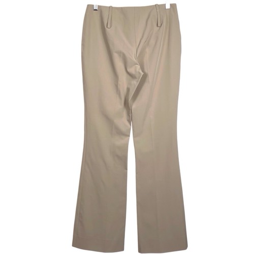 PRADA Women's Mid Rise Wide Leg Trousers Pants US Size 4 Inseam 32.5" Cream Tan - Picture 9 of 17