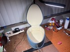 Classic mid-century retro styling blue cream interior lining vinyl oval — photo 7