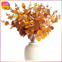 KüNstliche Herbstblumen Eukalyptus Deko 8 BüNdel 2 Farben FüR Herbstdekoration