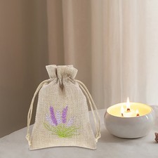 5 Pcs Empty Lavender Sachet Bags Linen Drawstring Storage Fragrance Pouch