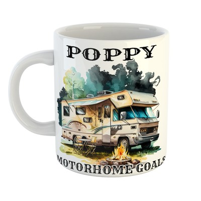 Geschenk für Van Life Fans - Tasse Mohn Wohnmobil Ziele - Personalisiert - Premium