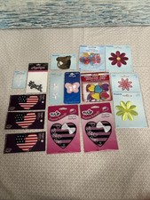 Iron-On Appliques Lot Of 15 Flowers, Flags, Hearts  More