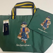 Polo Ralph Lauren Polo Bear Polyester Tote Bag with Pouch Green New with Tags
