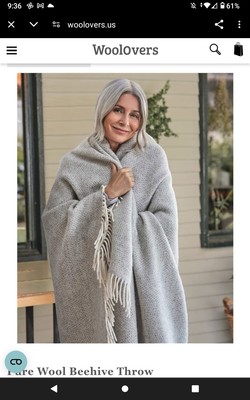 Woolovers Blankets Natural Wool Throw Small Wool Blanket Grey