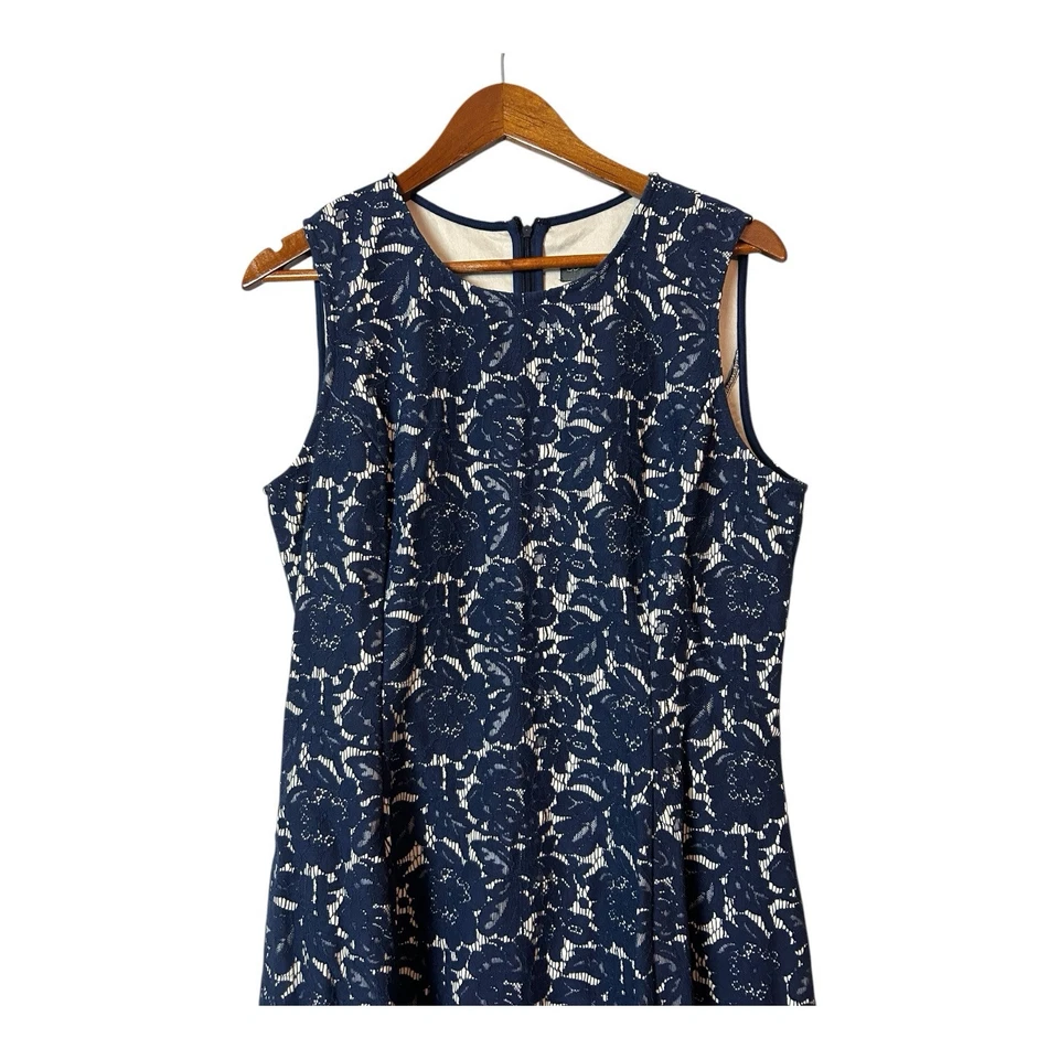 Donna Ricco New York Women's Sleeveless Lace  Dress, Blue Size 16 - Image 4 of 4