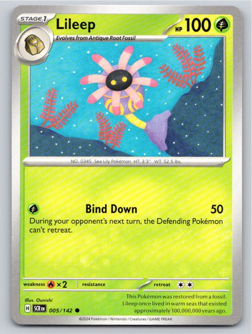 2024 POKEMON LILEEP STELLAR CROWN 5/142 COMMON NM A36190 FREE S&H