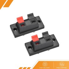 2Pcs 2Way Spring Speaker Terminal Clip Push Release Strip Block Black Red WP2-10