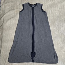 Burt's Bees Beekeeper Sleepsack Full Zip Size Large Striped Blue Organic Cotton