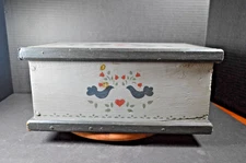 Vintage Hand-Made Painted Folk Art Meat Crate Pantry Box