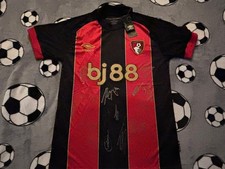 Bournemouth 24/25 Home Shirt Squad Signed Umbro Football Top Medium w/COA