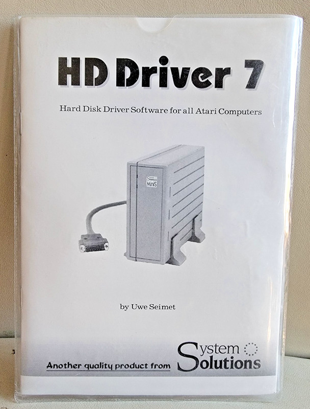 HD Driver 7 by System Solutions - Atari ST Disk w/Manual - NOS/CIB