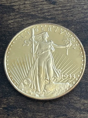 Copy 1933 Liberty Standing Walking 20 Twenty Dollars US Gold Tone Coin TN292*
