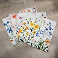 4 Pack Water Resistant Outdoor Pillow Covers - Floral Designs, 17.5  x 17.5  