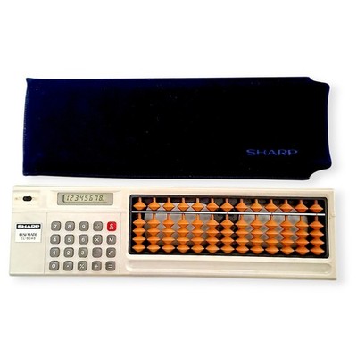 SHARP Abacus Soroban Electronic Calculator ELSI MATE EL-8048 Teasted Working S2
