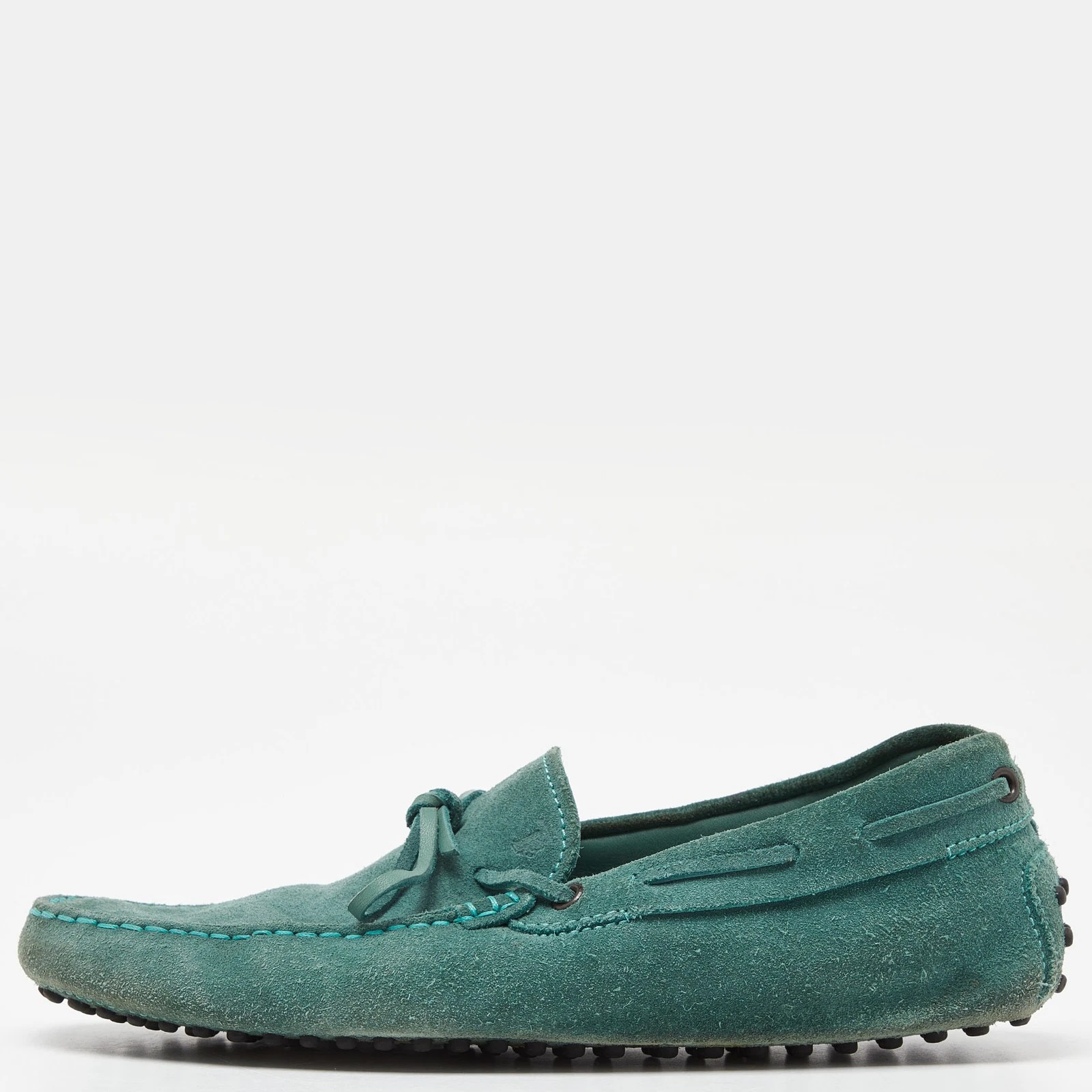 TOD’S Mocassini slip on in gomma scamosciata verde Tod's taglia 39 5