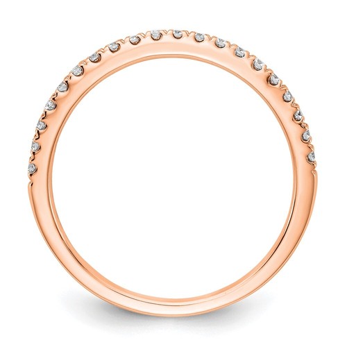 14K Rose Gold 1/5Ct Lab Grown Diamond Wedding Band Ring for Women Size 7 - Picture 2 of 3