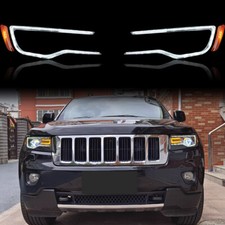 LED Projector Headlights Fits Jeep Grand Cherokee 2011-2013 DRL w/Blue Animation