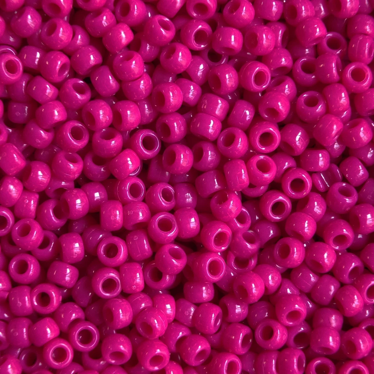 Pink Transparent Plastic Craft Pony Beads 6x9mm Bulk, Made in the USA - Pony  Bead Store