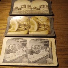 3 B/W 1900s Keystone View Co. Stereoview Cards Industrial.
