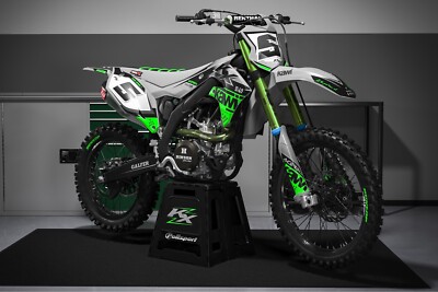 Zugstufe MX Grafik Kit passend für Kawasaki KX KXF 65 85 125 250 450 alle Baujahre grün