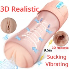 Male Masturbaters Automatic HandsFree Telescopic Cup Sucking Stroker Lubricants