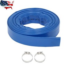 1-1/2" x 100FT Discharge Hose for Swimming Pools Heavy Duty Lay Flat Water Hose