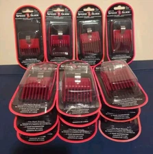 SPEED O GUIDE Set of Attachment Clipper Combs RED Set of 13 Combs NEW 